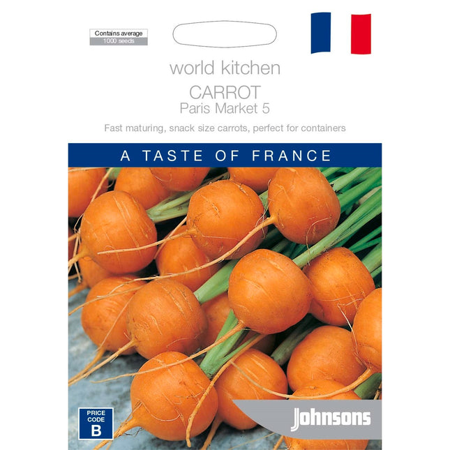 Johnsons World Kitchen Carrot Paris Market 5 Seeds