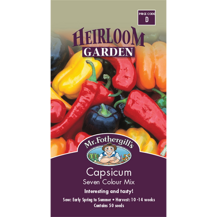 Mr Fothergill's 7 Colour Capsicum Heirloom Seeds